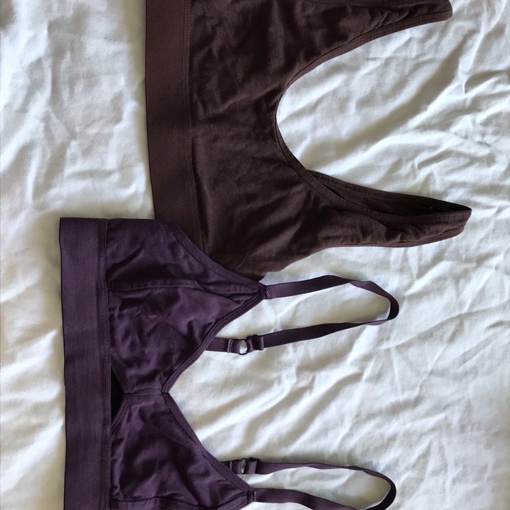 Richer poorer purple and brown cut out cotton bralettes set.